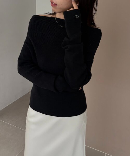CAPRICIEUX LE'MAGE(カプリシューレマージュ)の「〈C.L〉ボートネックニット(ニット/セーター・レディース・ブラック/ホワイト系その他/ブラウン・FREE)」の21枚目の写真