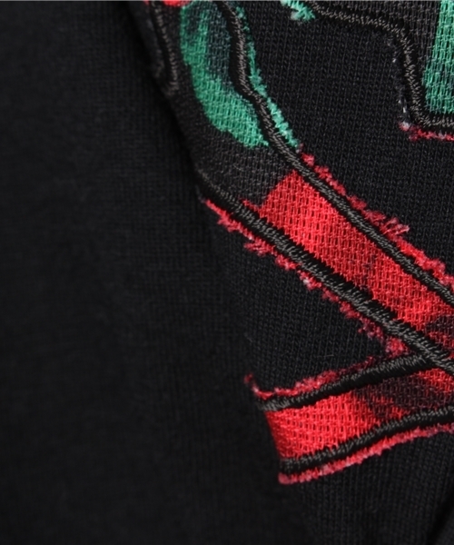 CHUBBYGANG（チャビーギャング）の「バラ柄スカルアップリケ半袖Tシャツ（Tシャツ/カットソー・キッズ・ホワイト/ブラック/パープル・120/100/110/130/90/80）」の10枚目の写真