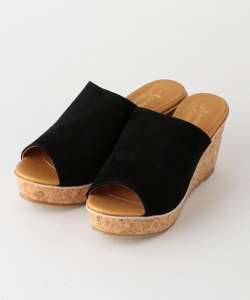 Another Edition（アナザーエディション）の「スウェードウェッジサンダル/AEBC SUED WDG SNDL●（サンダル・レディース・ブラック/ブラウン・LARGE/MEDIUM/SMALL）」の2枚目の写真