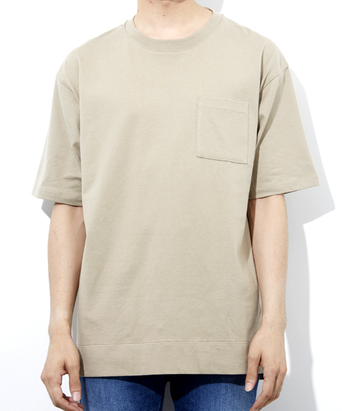 STUDIOUS（ステュディオス）の「【STUDIOUS】オーバーサイズポケットTEE（Tシャツ/カットソー・メンズ・ブラック/カーキ/ベージュ/ホワイト/ネイビー/バーガンディー・1/2）」の14枚目の写真