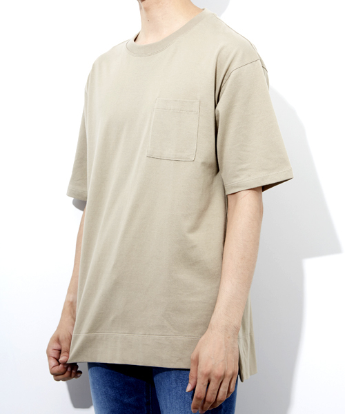 STUDIOUS（ステュディオス）の「【STUDIOUS】オーバーサイズポケットTEE（Tシャツ/カットソー・メンズ・ブラック/カーキ/ベージュ/ホワイト/ネイビー/バーガンディー・1/2）」の15枚目の写真