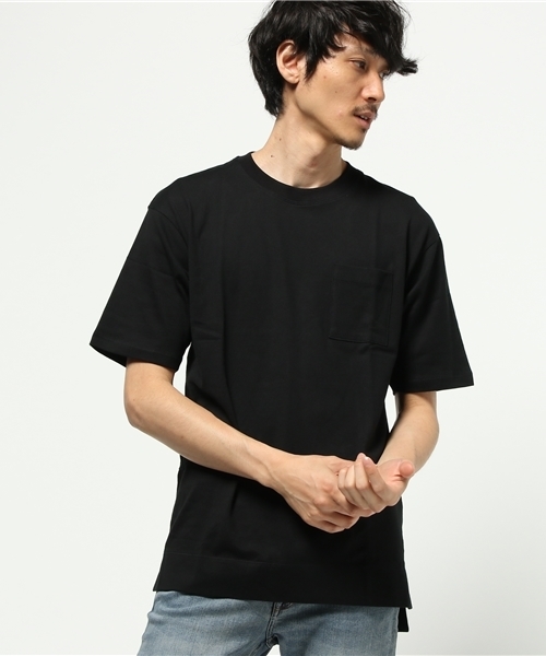 STUDIOUS（ステュディオス）の「【STUDIOUS】オーバーサイズポケットTEE（Tシャツ/カットソー・メンズ・ブラック/カーキ/ベージュ/ホワイト/ネイビー/バーガンディー・1/2）」の3枚目の写真