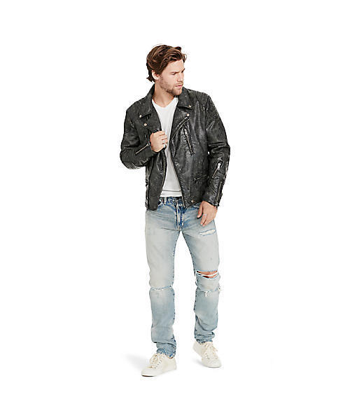 Denim &supply ラルフローレン レザー風ライダースジャケット