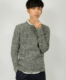 アラン柄クルーネックニット/無地＆ボーダー