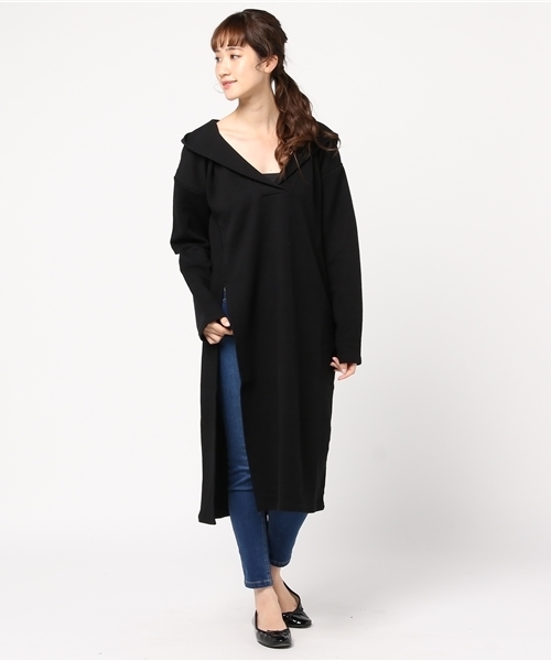 SLY（スライ）の「SLIT LONG PK（パーカー・レディース・ブラック/ライトベージュ/トップグレー・FREE）」の12枚目の写真