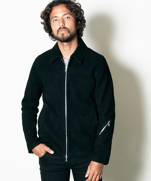 Magine(マージン)の「GOAT SUEDE LEATHER SINGLE RIDERS JKT:ゴートスウェード レザーシングルライダース(ライダースジャケット・メンズ・キャメル/ブラック・46/48/44)」の5枚目の写真