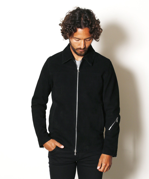 Magine(マージン)の「GOAT SUEDE LEATHER SINGLE RIDERS JKT:ゴートスウェード レザーシングルライダース(ライダースジャケット・メンズ・キャメル/ブラック・46/48/44)」の14枚目の写真