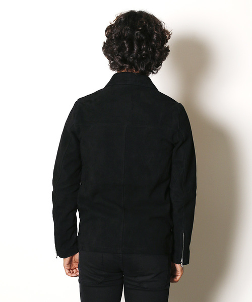 Magine(マージン)の「GOAT SUEDE LEATHER SINGLE RIDERS JKT:ゴートスウェード レザーシングルライダース(ライダースジャケット・メンズ・キャメル/ブラック・46/48/44)」の16枚目の写真