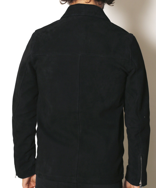 Magine(マージン)の「GOAT SUEDE LEATHER SINGLE RIDERS JKT:ゴートスウェード レザーシングルライダース(ライダースジャケット・メンズ・キャメル/ブラック・46/48/44)」の17枚目の写真