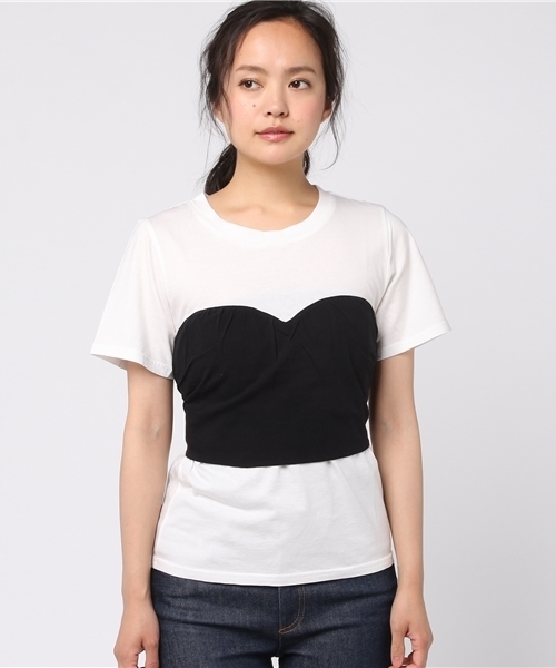 SLY（スライ）の「HIEDRA FLOR DOCKING T/SH（Tシャツ/カットソー・レディース・ブルー系その他/ホワイト/レッド系その他/オレンジ系その他・1/2）」の5枚目の写真