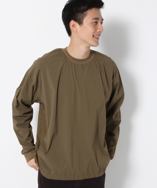 GLOBAL WORK（グローバルワーク）の「【抜群のストレッチ】シンセティックプルオーバーシャツ/761874（シャツ/ブラウス・メンズ・カーキ/ブラック・X-LARGE/LARGE/SMALL/MEDIUM）」の2枚目の写真