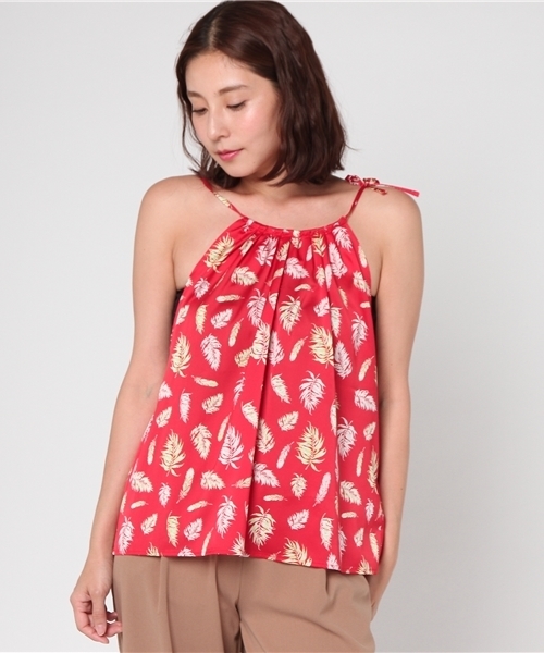 ALLEGE(アレッジ)の「【ALLEGE】 Tuck camisole(シャツ/ブラウス・レディース・ブラック/レッド・1)」の2枚目の写真