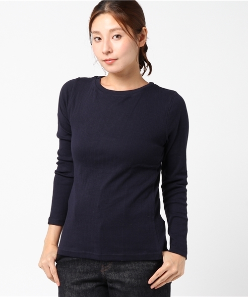 Honeys（ハニーズ）の「ボートネックＴシャツ（Tシャツ/カットソー・レディース・オフホワイト/ブラック/ネイビー/グリーン/杢グレー/ベージュ・L/LL/M）」の6枚目の写真