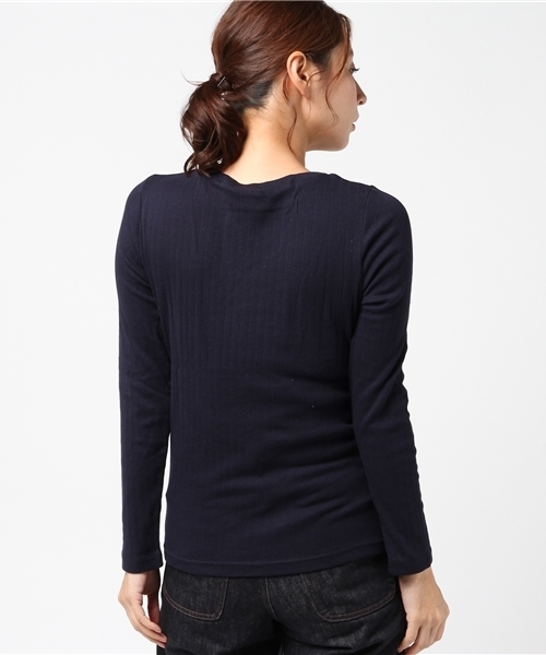 Honeys（ハニーズ）の「ボートネックＴシャツ（Tシャツ/カットソー・レディース・オフホワイト/ブラック/ネイビー/グリーン/杢グレー/ベージュ・L/LL/M）」の8枚目の写真