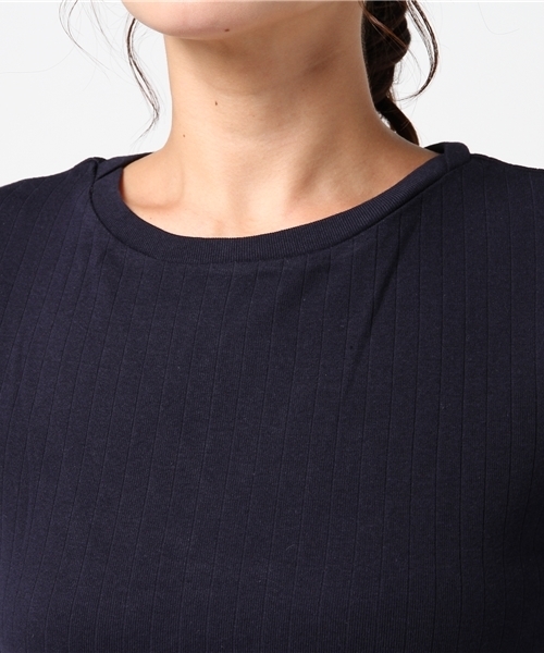 Honeys（ハニーズ）の「ボートネックＴシャツ（Tシャツ/カットソー・レディース・オフホワイト/ブラック/ネイビー/グリーン/杢グレー/ベージュ・L/LL/M）」の9枚目の写真