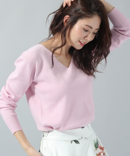 Andemiu（アンデミュウ）の「アクセツキソウバリニットプルオーバー771202（ニット/セーター・レディース・ピンク/グリーン/ブラック/ライトグレー/マスタード/ライトブルー/クリアブルー/ナチュラル/ラベンダー・FREE）」の7枚目の写真