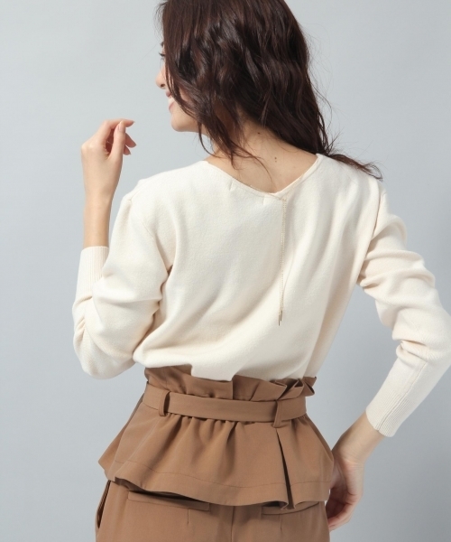 Andemiu（アンデミュウ）の「アクセツキソウバリニットプルオーバー771202（ニット/セーター・レディース・ピンク/グリーン/ブラック/ライトグレー/マスタード/ライトブルー/クリアブルー/ナチュラル/ラベンダー・FREE）」の3枚目の写真