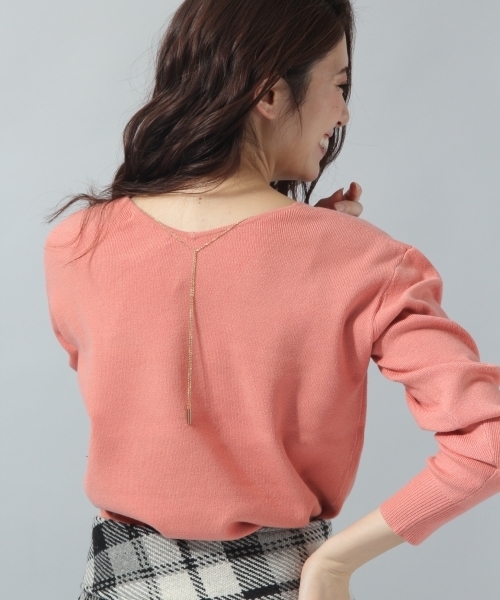 Andemiu（アンデミュウ）の「アクセツキソウバリニットプルオーバー771202（ニット/セーター・レディース・ピンク/グリーン/ブラック/ライトグレー/マスタード/ライトブルー/クリアブルー/ナチュラル/ラベンダー・FREE）」の9枚目の写真