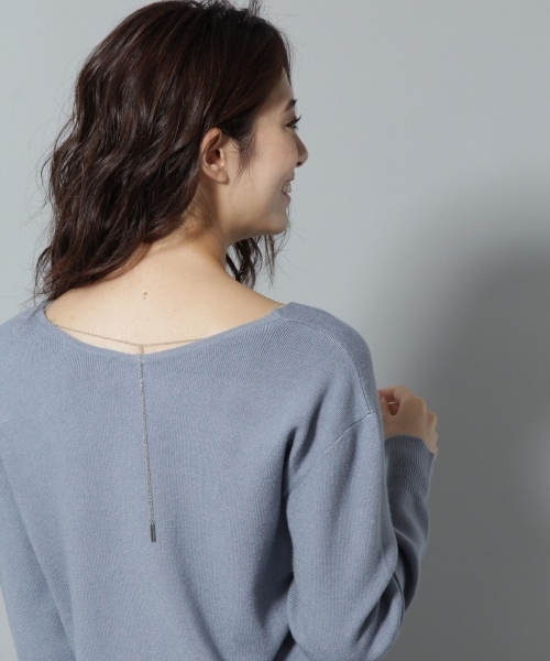 Andemiu（アンデミュウ）の「アクセツキソウバリニットプルオーバー771202（ニット/セーター・レディース・ピンク/グリーン/ブラック/ライトグレー/マスタード/ライトブルー/クリアブルー/ナチュラル/ラベンダー・FREE）」の5枚目の写真