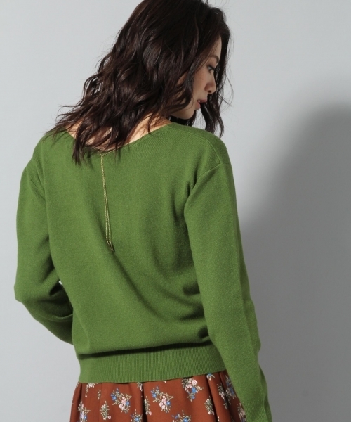 Andemiu（アンデミュウ）の「アクセツキソウバリニットプルオーバー771202（ニット/セーター・レディース・ピンク/グリーン/ブラック/ライトグレー/マスタード/ライトブルー/クリアブルー/ナチュラル/ラベンダー・FREE）」の19枚目の写真