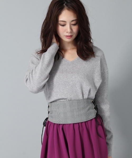 Andemiu（アンデミュウ）の「アクセツキソウバリニットプルオーバー771202（ニット/セーター・レディース・ピンク/グリーン/ブラック/ライトグレー/マスタード/ライトブルー/クリアブルー/ナチュラル/ラベンダー・FREE）」の22枚目の写真