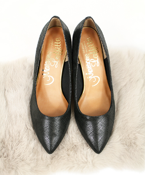 salle de bal（サルデバル）の「ビーガンレザー ポインテッドパンプス（パンプス・レディース・ブラック/グレイッシュベージュ・L/M/S）」の9枚目の写真