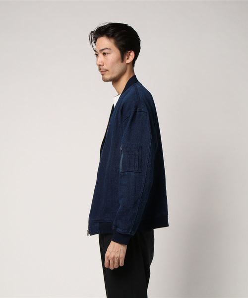 VENCEEXCHANGE(ヴァンスエクスチェンジ)の「インディゴツイルMA-1(MA-1・メンズ・ブルー/ネイビー・LARGE/MEDIUM)」の4枚目の写真