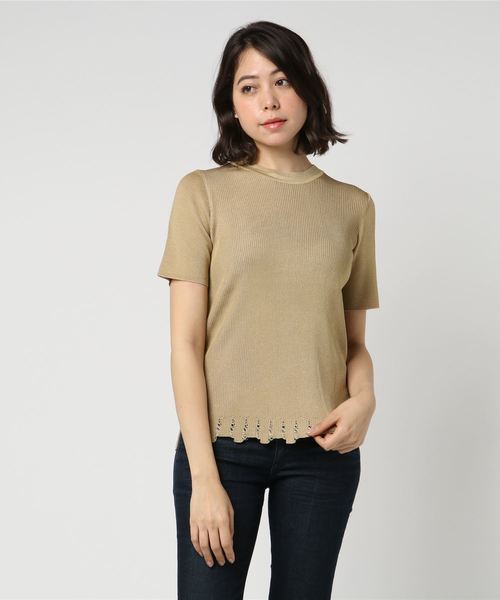 STUDIOUS SELECT(ステュディオスセレクト)の「【ANNC】フォッシャブルニットTOP(ニット/セーター・レディース・ベージュ/ネイビー/レッド・1)」の1枚目の写真