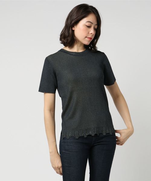 STUDIOUS SELECT(ステュディオスセレクト)の「【ANNC】フォッシャブルニットTOP(ニット/セーター・レディース・ベージュ/ネイビー/レッド・1)」の2枚目の写真