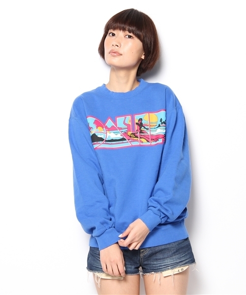 Kastane（カスタネ）の「CALIF長袖スゥェット（スウェット・レディース・オフホワイト/ライトブルー・FREE）」の2枚目の写真