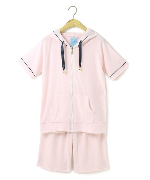 fran de lingerie（フランデランジェリー）の「Basic pile パイルシリーズ（無地） パーカー上下セット（ルームウェア/パジャマ・レディース・ホワイト/ネイビー/ピンク/ブラウン/ダークブルー/ワイン・M-L）」の7枚目の写真