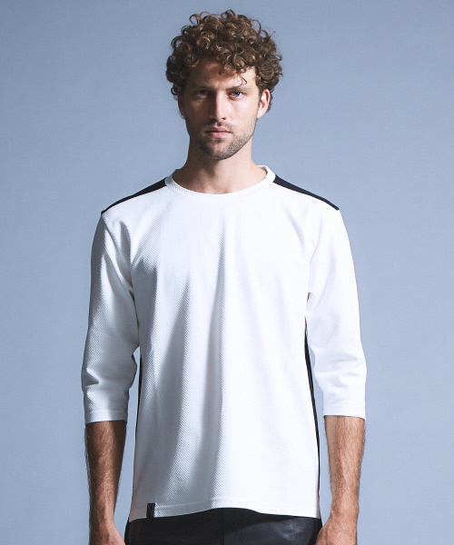 5351 POUR LES HOMMES（ゴーサンゴーイチプールオム）の「バスケットモクロディー7分袖カットソー（Tシャツ/カットソー・メンズ・ホワイト/ブラック・44/46/48）」の2枚目の写真