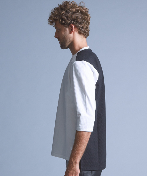 5351 POUR LES HOMMES（ゴーサンゴーイチプールオム）の「バスケットモクロディー7分袖カットソー（Tシャツ/カットソー・メンズ・ホワイト/ブラック・44/46/48）」の14枚目の写真