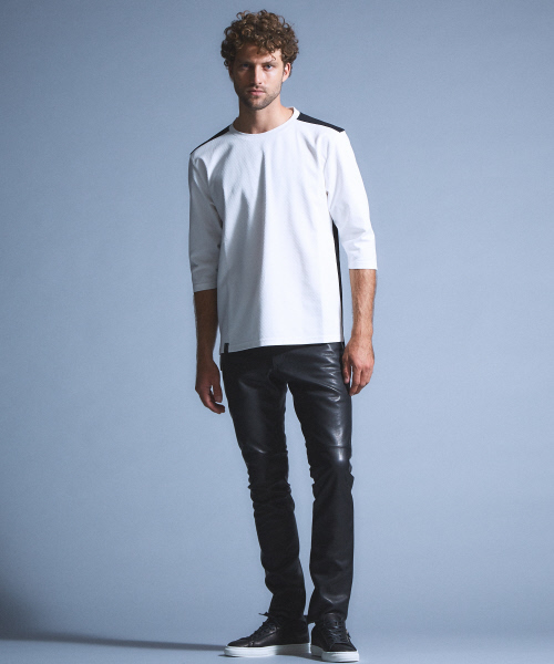 5351 POUR LES HOMMES（ゴーサンゴーイチプールオム）の「バスケットモクロディー7分袖カットソー（Tシャツ/カットソー・メンズ・ホワイト/ブラック・44/46/48）」の6枚目の写真