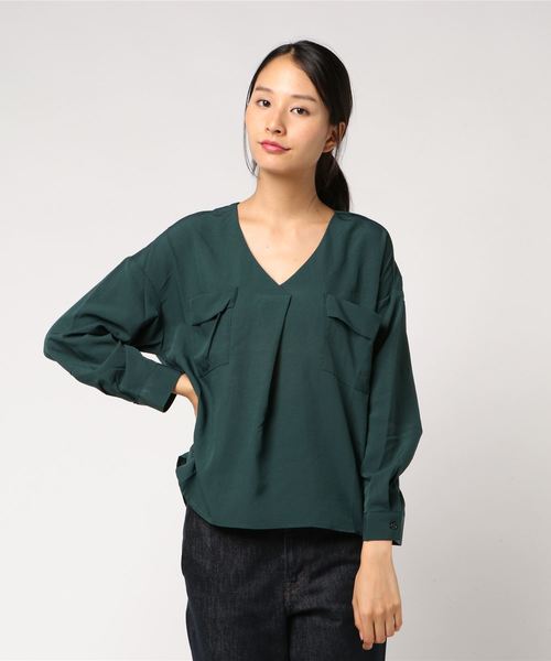 KOBE LETTUCE（コウベレタス）の「両ポケットスキッパーシャツ＊レディース/トップス[C3356]神戸レタス（シャツ/ブラウス・レディース・オフホワイト/マスタード/グリーン/ブルー系その他/ブラウン系その他・FREE）」の4枚目の写真