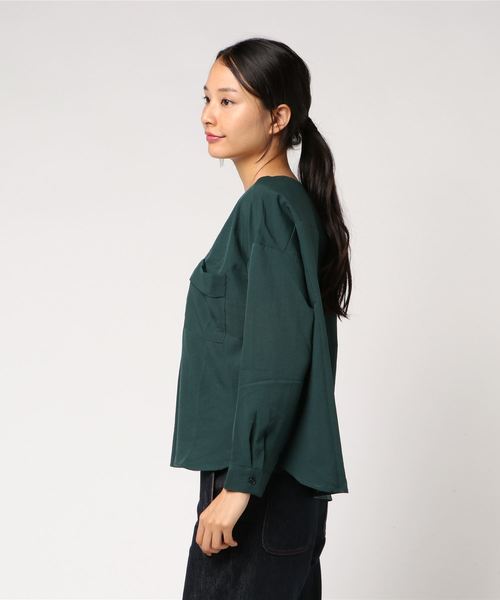 KOBE LETTUCE（コウベレタス）の「両ポケットスキッパーシャツ＊レディース/トップス[C3356]神戸レタス（シャツ/ブラウス・レディース・オフホワイト/マスタード/グリーン/ブルー系その他/ブラウン系その他・FREE）」の6枚目の写真