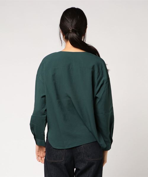 KOBE LETTUCE（コウベレタス）の「両ポケットスキッパーシャツ＊レディース/トップス[C3356]神戸レタス（シャツ/ブラウス・レディース・オフホワイト/マスタード/グリーン/ブルー系その他/ブラウン系その他・FREE）」の7枚目の写真