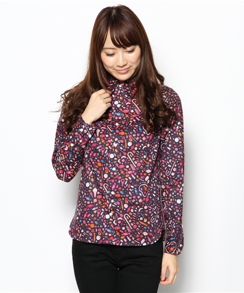 BEAMS BOY（ビームスボーイ）の「□BEAMS BOY / リバティ ラウンドカラーシャツ（シャツ/ブラウス・レディース・ブラウン/ネイビー・ONE SIZE）」の2枚目の写真