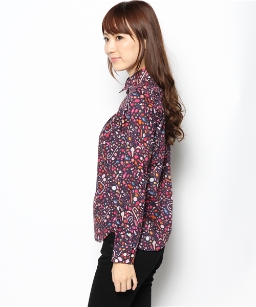 BEAMS BOY（ビームスボーイ）の「□BEAMS BOY / リバティ ラウンドカラーシャツ（シャツ/ブラウス・レディース・ブラウン/ネイビー・ONE SIZE）」の4枚目の写真