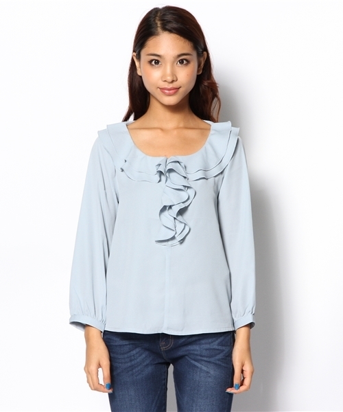 Chico（チコ）の「フリルブラウス（シャツ/ブラウス・レディース・オフホワイト/ベージュ/ロイヤルブルー・FREE）」の6枚目の写真