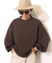 coca（coca） | ＼新色登場／エンボス加工バルーンスリーブクルーネックトップス(Tシャツ/カットソー)