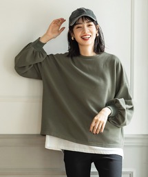coca（coca） | エンボス加工バルーンスリーブクルーネックトップス(Tシャツ/カットソー)