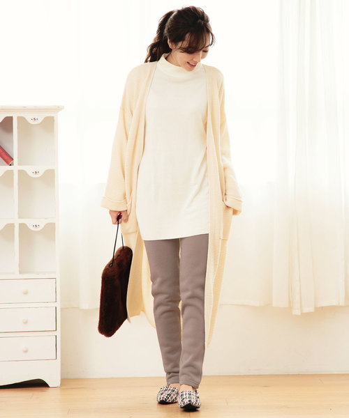 KOBE LETTUCE（コウベレタス）の「[M/L]選べる2サイズ！ウエストゴムあったか裏起毛スウェットパンツ＊レディース/ボトムス[M2333]神戸レタス（レギンス/スパッツ・レディース・グレー/ブラック/モカ・L/M）」の8枚目の写真