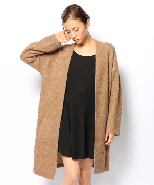 CROON A SONG（クルーンアソング）の「アルパカループロング カーディガン（カーディガン/ボレロ・レディース・アイボリー/グレー/ブラウン/ライトグリーン・FREE）」の4枚目の写真