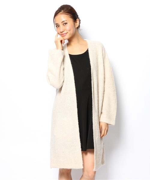 CROON A SONG（クルーンアソング）の「アルパカループロング カーディガン（カーディガン/ボレロ・レディース・アイボリー/グレー/ブラウン/ライトグリーン・FREE）」の2枚目の写真