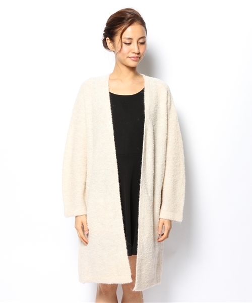 CROON A SONG（クルーンアソング）の「アルパカループロング カーディガン（カーディガン/ボレロ・レディース・アイボリー/グレー/ブラウン/ライトグリーン・FREE）」の5枚目の写真