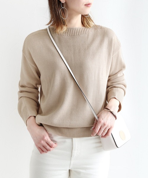 reca（レカ）の「ボートネックゆったりニット（ニット/セーター・レディース・ライトブルー/オフホワイト/ライトパープル/ライトピンク/ベージュ・FREE）」の3枚目の写真