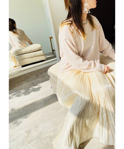 reca（レカ）の「ボートネックゆったりニット（ニット/セーター・レディース・ライトブルー/オフホワイト/ライトパープル/ライトピンク/ベージュ・FREE）」の12枚目の写真