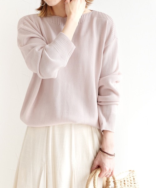 reca（レカ）の「ボートネックゆったりニット（ニット/セーター・レディース・ライトブルー/オフホワイト/ライトパープル/ライトピンク/ベージュ・FREE）」の19枚目の写真