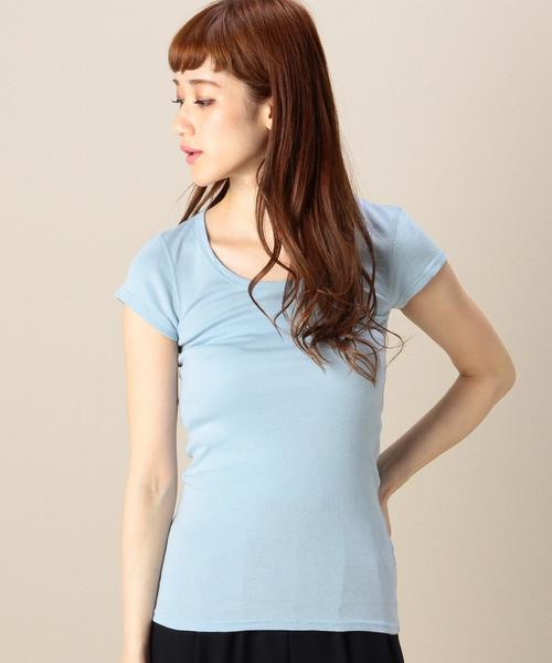 BEAUTY&YOUTH UNITED ARROWS（ビューティーアンドユースユナイテッドアローズ）の「BYBC フラットシームフレンチスリーブ ▽：◆（Tシャツ/カットソー・レディース・ホワイト/ブラック/ライトグレー/ネイビー/ターコイズブルー/ダークグレー/ダークグリーン/ケリー/ブラウン・フリー）」の9枚目の写真